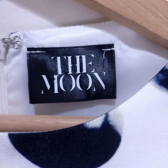 🌚The Moon NWOT Inky Polka Dot Moons Full Skirt Sleeveless Dress - Picture 4 of 11